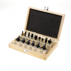 15-DELIGE FREZENSET IN HOUTEN KIST