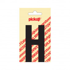 90 MM LETTER H NOBEL ZWART/M