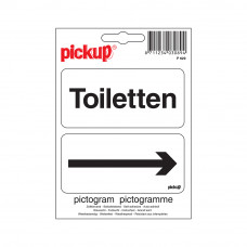 STICKER TOILETTEN MET PIJL 100X100 MM