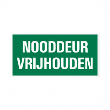 BORD NOODDEUR VRIJHOUDEN 150X300 MM