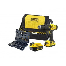 STANLEY SCHROEFKLOPBOORMACHINE SET V20 2.0AH + 4.0AH + 50DLG ACC + TAS