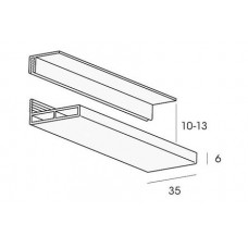 FLORENCE PLAFONDPLINT 35X6MM 2-DELIG BRILLANTE LENGTE 2,7M