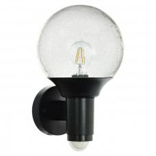BUITEN-WANDLAMP/1 MET SENSOR ZWART/HELDER 'SOSSANO'