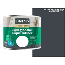 FINESS ZIJDEGLANSLAK WATERBASIS ACRYL BI 250ML 14203 ANTRACIET GRIJS (