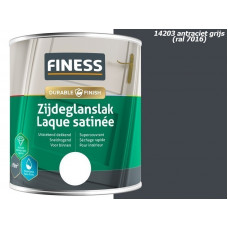 FINESS ZIJDEGLANSLAK WATERBASIS ACRYL BI 750ML 14203 ANTRACIET GRIJS (