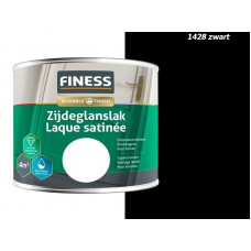 FINESS ZIJDEGLANSLAK WATERBASIS ACRYL BI 250ML 1428 ZWART