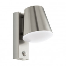 BUITEN-WANDLAMP/1 MET SENSOR RVS/WIT 'CALDIERO'