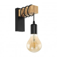 WANDLAMP/1 ZWART/EIKEN-OPTIEK 'TOWNSHEND'