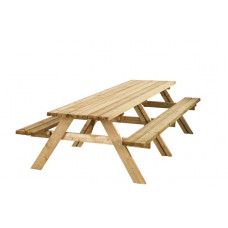 PICKNICKTAFEL LANGE JAN, 42 MM DIK, BLADMAAT 300 X 70 CM.