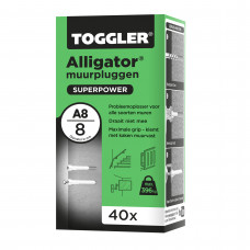 ALLIGATOR PLUG (GROEN) ø8MM A 8 (DOOS MET 40ST.)