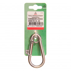 KARABIJNHAAK+KOUS 70MMX7MM RVS. A4